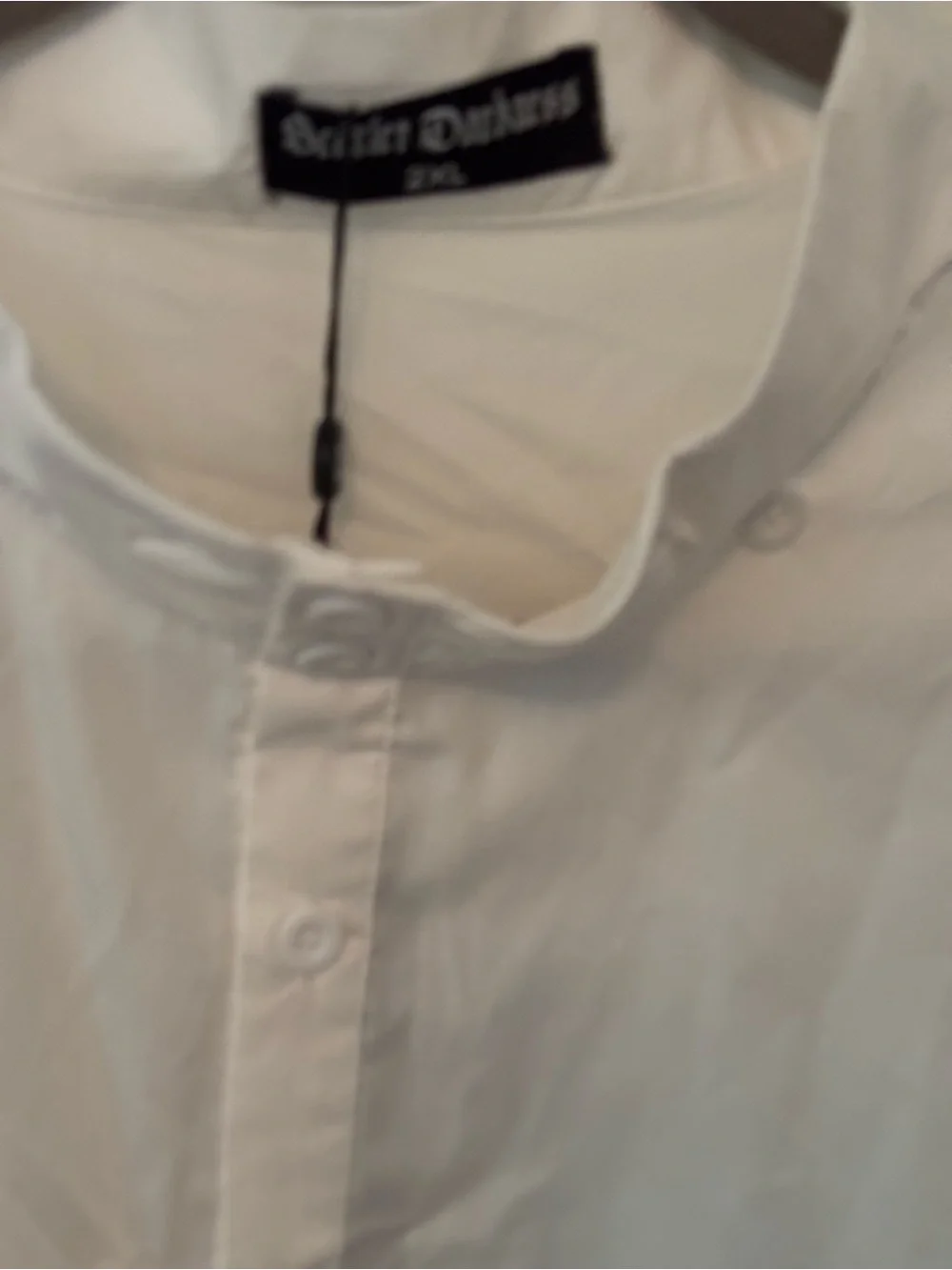 New White Ruffled Lace Front Blouse